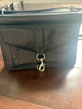 Rebecca Minkoff Black Leather Messenger Crossbody